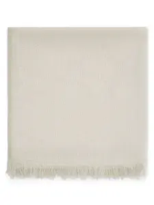 Шарф тонкой вязки с бахромой Brunello Cucinelli, нейтральный