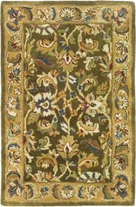 Ковер SAFAVIEH, 61 x 92 см, Classic Collection, Olive & Camel, ручной работы, традиционный восточный, шерстяной, идеально подходит для помещений с высокой проходимостью: прихожая, гостиная, спальня (CL758M)