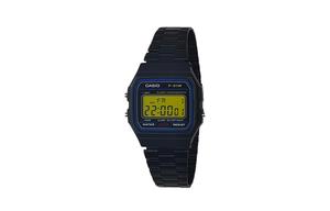 CASIO Мужские часы Retrofit Series с кварцевым механизмом, стальной браслет, черный циферблат