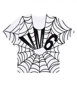 Футболка из хлопкового джерси с принтом MM6 Maison Margiela, белый