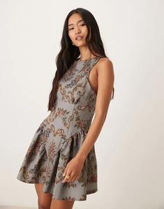 Мини-платье ASOS DESIGN с корсетом и цветочным узором