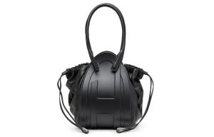 DIESEL Женская черная сумка через плечо из коровьей кожи с овчиной