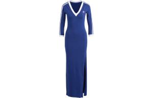 Платье макси Adicolor Classics с тремя полосками, синее Adidas Originals