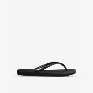 Узкие резиновые шлепанцы с кристаллами Havaianas, черный