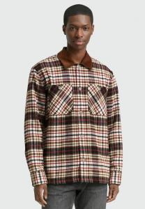 Куртка TOM TAILOR DENIM MIT KAROMUSTER, Brown/Red/Black Check/Brown