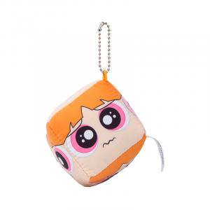 Плюшевая игрушка The Powerpuff Girls, Blossom, Bubbles, Fuzzy в виде кубика в форме сердца, подвеска из аниме/игр, высота 7см HUGKIS