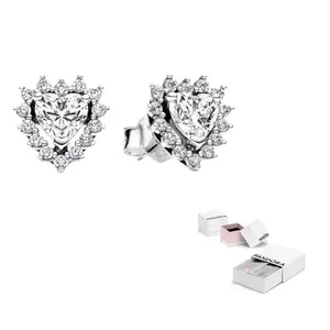 Pandora Серьги-гвоздики женские серебряные