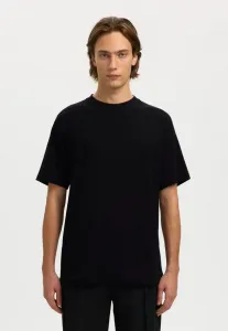 Футболка с круглым вырезом slhspencer, базовая футболка Selected, Black