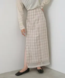 Прозрачная клетчатая юбка-докинг