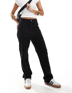 Джинсы Kelly с высокой талией и широкими штанинами светло-черного цвета Vila