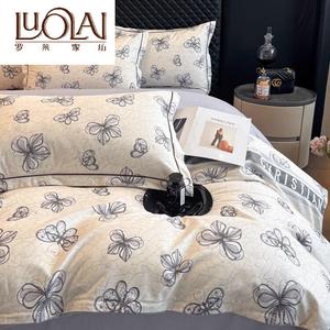 LUOLAI HOME Комплект постельного белья 1,2 м, 3 предмета: простыня на резинке, пододеяльник 150x200 см