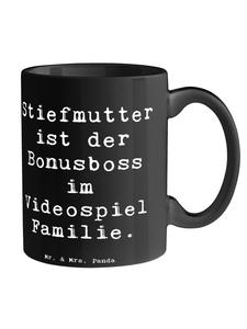 Кружка Мачеха Бонус Босс с надписью на черном фоне Mr. & Mrs. Panda