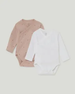 Пакет из двух боди для новорожденных с длинным рукавом Cotton Juice, розовый