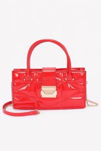 Клатч с эмалированной ручкой с тиснением FASHNZFAB, красный