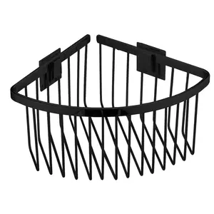 Угловая сетчатая мыльница с клеевой системой крепления Manillons Torrent, матовый черный