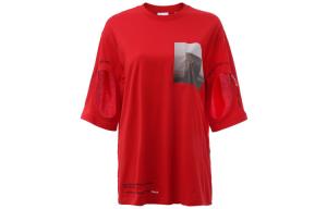 Футболка женская Burberry с рисунком, красный