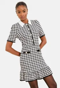 Платье-Рубашка из букле с воротником стандартного кроя Lipsy, Black/White