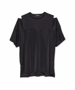 Tornado mart яркая гладкая футболка с разрезом, свободного кроя, цвет Black