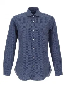 Рубашка в горох Barba, синий