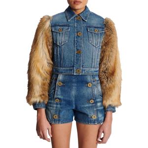 Куртка женская синяя BALMAIN