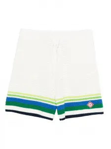 Вязаные шорты с полосатыми деталями Casablanca, белый