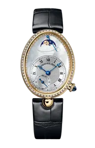Часы Breguet Reine de naples moon phases с желтым золотом и бриллиантами 36,50 х 28,48 мм