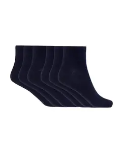 В упаковке 6 пар однотонных хлопковых женских носков Basix Punto Blanco, темно-синий