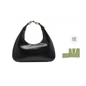 VANESSA HOGAN Классическая кожаная сумка через плечо, Black Handbag