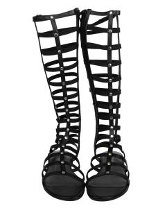 Женские гладиаторы из кожи наппа Stuart Weitzman на эластичной резинке, черный