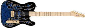 Fender James Burton Tele, гриф из клена, голубой пейсли с огненными узорами