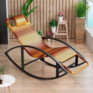Fantasy Кресло-качалка из ротанга, увеличенная версия с двойным коричневым узором, размер large