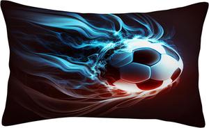 Generic Декоративная наволочка с футбольным принтом Blue and Black 1