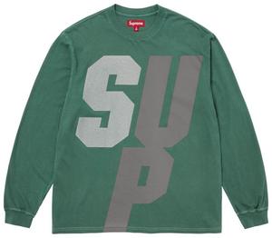 Светоотражающая футболка с длинными рукавами Supreme, зеленого цвета, зеленый