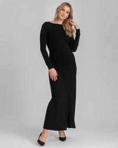 Длинное платье для беременных "Арианна" с драпировкой и длинными рукавами PIETRO BRUNELLI MATERNITY, Black