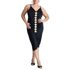 Платье миди с затяжкой и фурнитурой для женщин plus size Eloquii