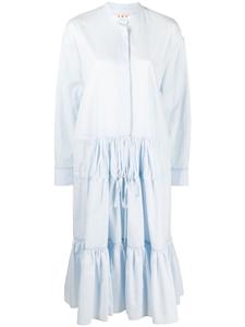 Marni ярусное платье со сборками, синий