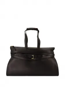 Сумка-тоут из кожи с ремнем Moschino, черный