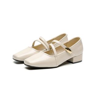 JOSINY Туфли Мэри Джейн на массивном каблуке женские экрю-коричневые, цвет Brown