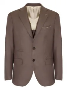 Шерстяной жакет ручной работы Eleventy, коричневый