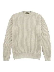 Шерстяной свитер с круглым вырезом Slowear, белый