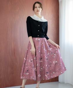 Классическая юбка с цветами Noela, цвет Coral