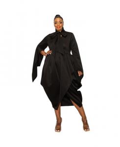 Плюс размер Tina Платье с карманами и рукавами-накидкой и подолом-тюльпаном L I V D, черный