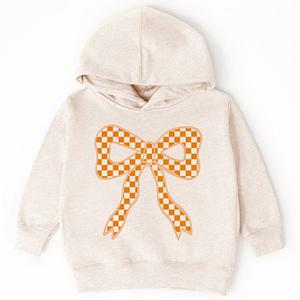 Толстовка с капюшоном для малышей Coquette orange checker bow The Juniper Shop, Natural