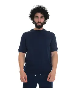 Толстовка с короткими рукавами и круглым вырезом из трикотажной ткани. Hindustrie, синий