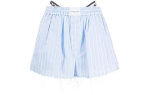 Футболка с вышивкой кристаллами Трусы-боксеры Оксфорд синий/белый Alexander Wang, Светло-голубой