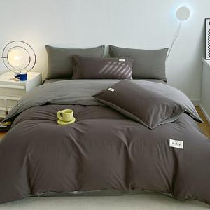 Antarctic Комплект постельного белья из 4 предметов для кровати 180 см, цвет темно-серый + светло-серый, 100% хлопок, вес одеяла 3 кг