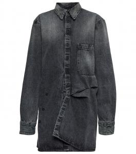 Джинсовая рубашка-мини-платье Off-White, черный