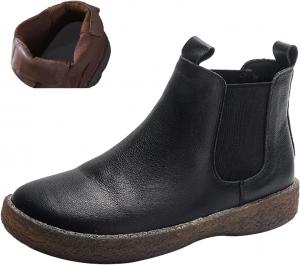 Женские кожаные ботинки Chelsea AngryMonkey с эластичной резинкой на щиколотке, осенне-зимние, комфортные, на мягкой подошве, повседневные, с плоской подошвой, короткие, Black