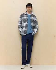 Мужская рубашка в клетку Easy Wear, бежевый