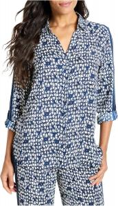 Рубашка NIC+ZOE Etched Angles Shirt, цвет Indigo Multi